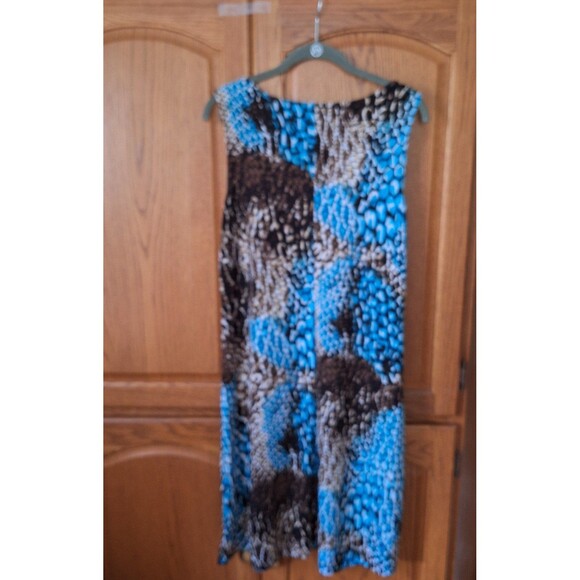 Effortless Style by Citiknits Women Brown Blue Snakeskin Multicolor Dress Small - Picture 2 of 6